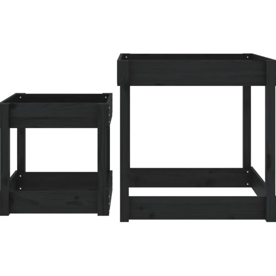vidaXL Sand-Spieltische 2 Stk. Schwarz Massivholz Kiefer