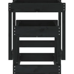 vidaXL Sand-Spieltische 2 Stk. Schwarz Massivholz Kiefer