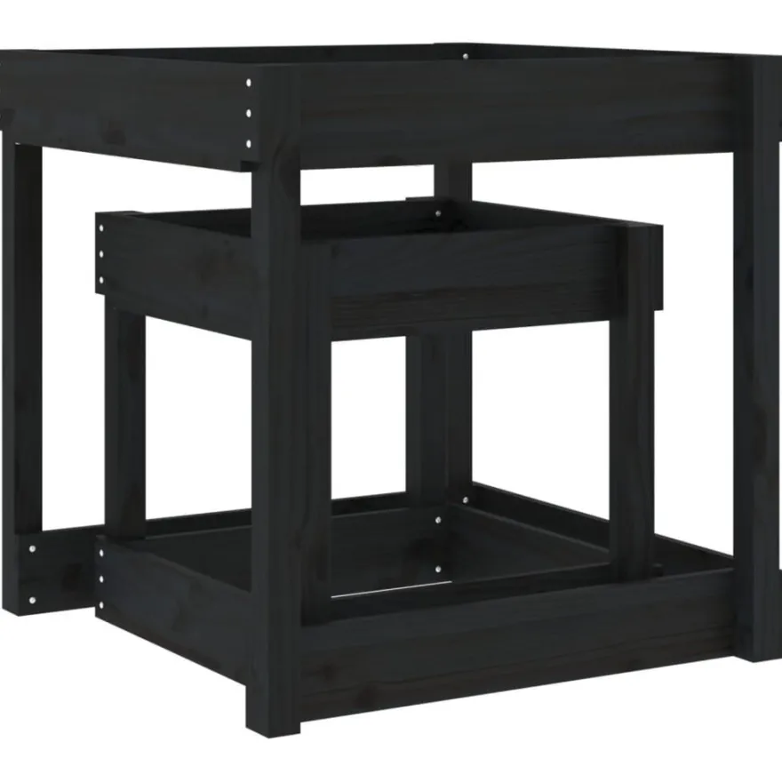 vidaXL Sand-Spieltische 2 Stk. Schwarz Massivholz Kiefer