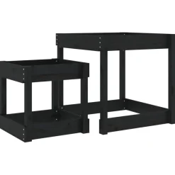 vidaXL Sand-Spieltische 2 Stk. Schwarz Massivholz Kiefer
