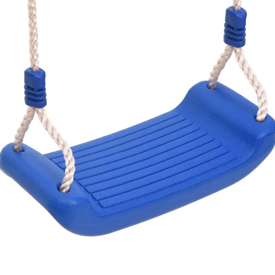 vidaXL Schaukelsitze 2 Stk. mit Klettersteinen Blau Polyethene