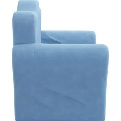 vidaXL Schlafsofa für Kinder Blau Weich Plüsch