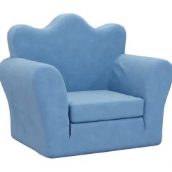 vidaXL Schlafsofa für Kinder Blau Weich Plüsch