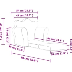 vidaXL Schlafsofa für Kinder Blau Weich Plüsch