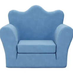 vidaXL Schlafsofa für Kinder Blau Weich Plüsch