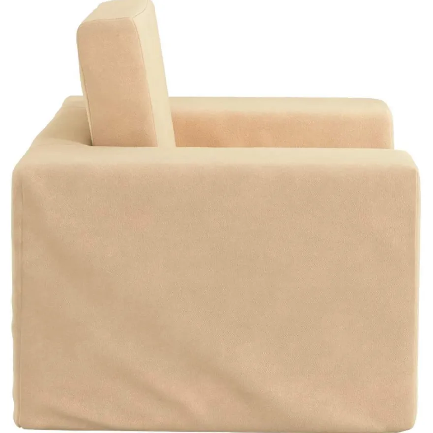 vidaXL Schlafsofa für Kinder Creme Weicher Plüsch