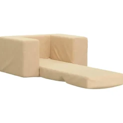 vidaXL Schlafsofa für Kinder Creme Weicher Plüsch