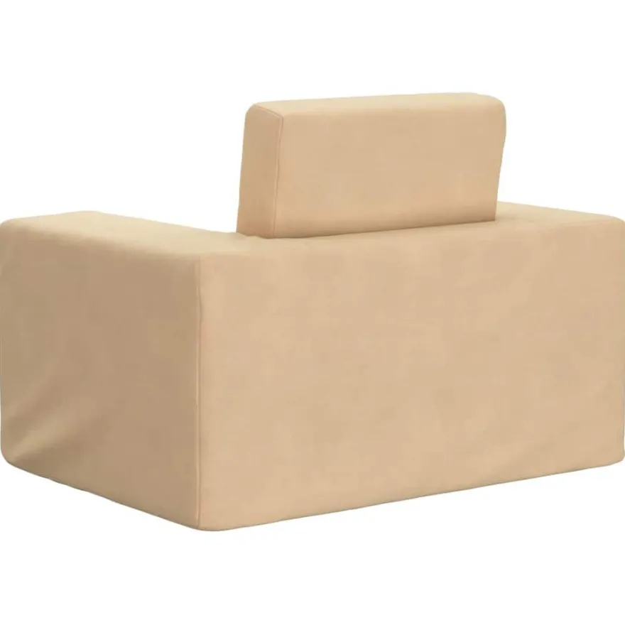 vidaXL Schlafsofa für Kinder Creme Weicher Plüsch