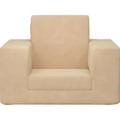vidaXL Schlafsofa für Kinder Creme Weicher Plüsch