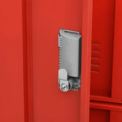 vidaXL Schließfachschrank Hellgrau und Rot 90x45x92,5 cm Stahl