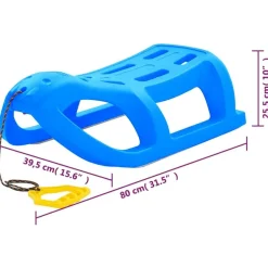 vidaXL Schlitten Blau 80x39,5x25,5 cm Polypropylen