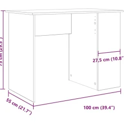 vidaXL Schreibtisch Artisan-Eiche 100x55x75 cm Holzwerkstoff