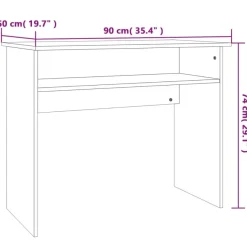 vidaXL Schreibtisch Betongrau 90x50x74 cm Holzwerkstoff