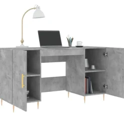 vidaXL Schreibtisch Betongrau 140x50x75 cm Holzwerkstoff
