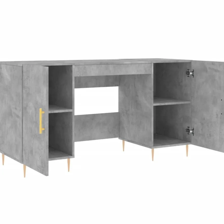 vidaXL Schreibtisch Betongrau 140x50x75 cm Holzwerkstoff