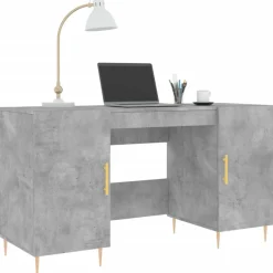 vidaXL Schreibtisch Betongrau 140x50x75 cm Holzwerkstoff