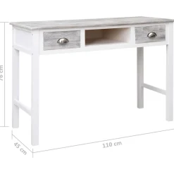 vidaXL Schreibtisch Grau 110×45×76 cm Holz