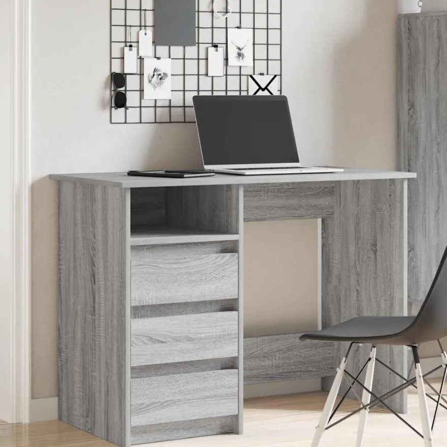 vidaXL Schreibtisch Grau Sonoma 102x50x75 cm Holzwerkstoff
