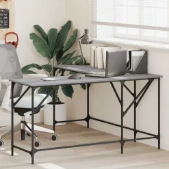vidaXL Schreibtisch Grau Sonoma 149x149x75 cm Holzwerkstoff
