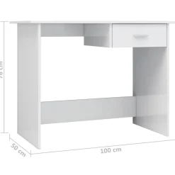 vidaXL Schreibtisch Hochglanz-Weiß 100×50×76 cm Holzwerkstoff