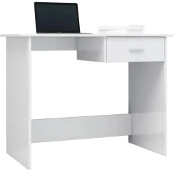 vidaXL Schreibtisch Hochglanz-Weiß 100×50×76 cm Holzwerkstoff