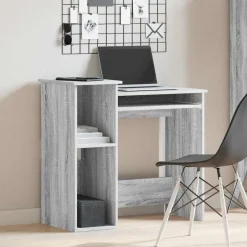 vidaXL Schreibtisch mit Regal Grau Sonoma 84x40x78 cm Holzwerkstoff