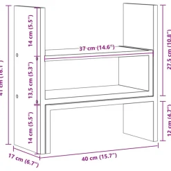 vidaXL Schreibtisch-Organizer Verstellbar Sonoma-Eiche 40x17x41 cm
