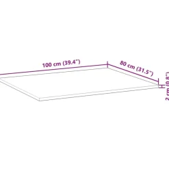 vidaXL Schreibtischplatte Ölbeschichtung 100x80x2 cm Massivholz Akazie