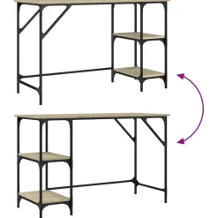 vidaXL Schreibtisch Sonoma-Eiche 120x50x75 cm Metall Holzwerkstoff
