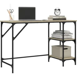 vidaXL Schreibtisch Sonoma-Eiche 120x50x75 cm Metall Holzwerkstoff