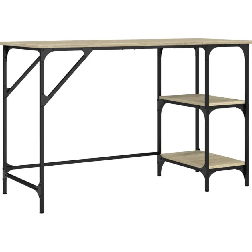 vidaXL Schreibtisch Sonoma-Eiche 120x50x75 cm Metall Holzwerkstoff