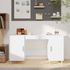 vidaXL Schreibtisch Weiß 140x50x75 cm Holzwerkstoff