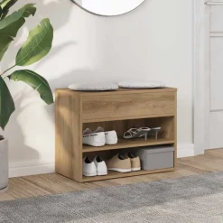 vidaXL Schuhbank Artisan-Eiche 60x30x45 cm Holzwerkstoff