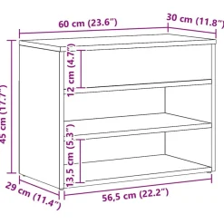 vidaXL Schuhbank Artisan-Eiche 60x30x45 cm Holzwerkstoff