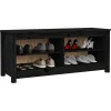 vidaXL Schuhbank Schwarz 110x38x45,5 cm Massivholz Kiefer