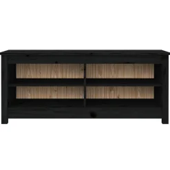 vidaXL Schuhbank Schwarz 110x38x45,5 cm Massivholz Kiefer
