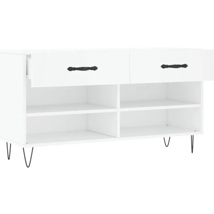 vidaXL Schuhbank Weiß 102x35x55 cm Holzwerkstoff