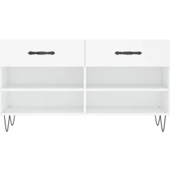 vidaXL Schuhbank Weiß 102x35x55 cm Holzwerkstoff