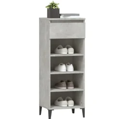 vidaXL Schuhregal Betongrau 40x36x105 cm Holzwerkstoff