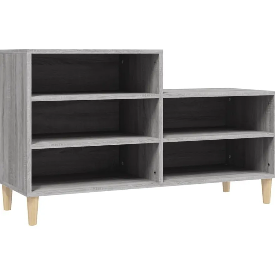 vidaXL Schuhregal Grau Sonoma 102x36x60 cm Holzwerkstoff