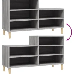 vidaXL Schuhregal Grau Sonoma 102x36x60 cm Holzwerkstoff