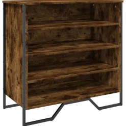 vidaXL Schuhregal Räuchereiche 80x38x78 cm Holzwerkstoff