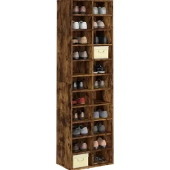 vidaXL Schuhregal Räuchereiche 54x34x183 cm Holzwerkstoff