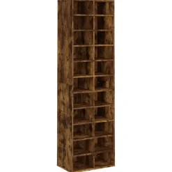 vidaXL Schuhregal Räuchereiche 54x34x183 cm Holzwerkstoff