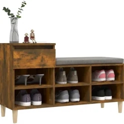 vidaXL Schuhregal Räuchereiche 102x36x60 cm Holzwerkstoff