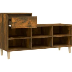 vidaXL Schuhregal Räuchereiche 102x36x60 cm Holzwerkstoff