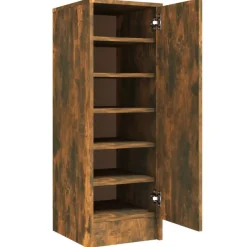 vidaXL Schuhregal Räuchereiche 32x35x92 cm Holzwerkstoff