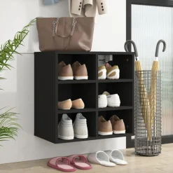 vidaXL Schuhregal Schwarz 52,5x30x50 cm