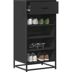 vidaXL Schuhregal Schwarz 48x38x97,5 cm Holzwerkstoff