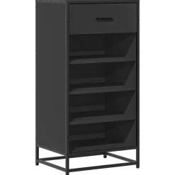 vidaXL Schuhregal Schwarz 48x38x97,5 cm Holzwerkstoff